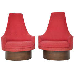 Retro High Back Swivel Chairs by Adrian Pearsall