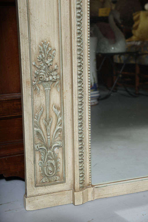Antique Louis XVI Style French Trumeau Mirror 1