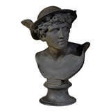 Late 19thc Wedgewood Basalt Bust Of Mercury