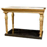 19thc Swedish Giltwood Console  With Marble Top