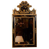 Italian Chinoiserie Mirror With Gilt Detail