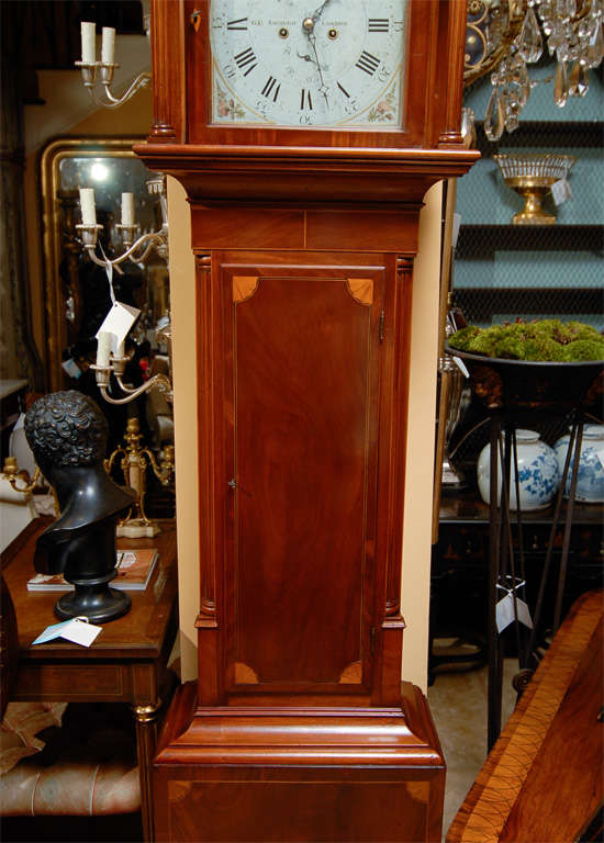 18thc George III Satinwood Tall Case Clock For Sale 1