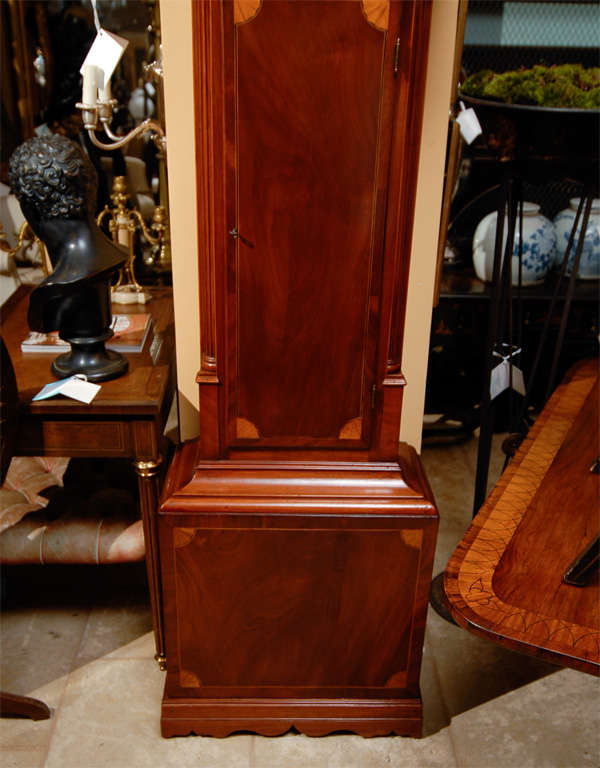 18thc George III Satinwood Tall Case Clock For Sale 2