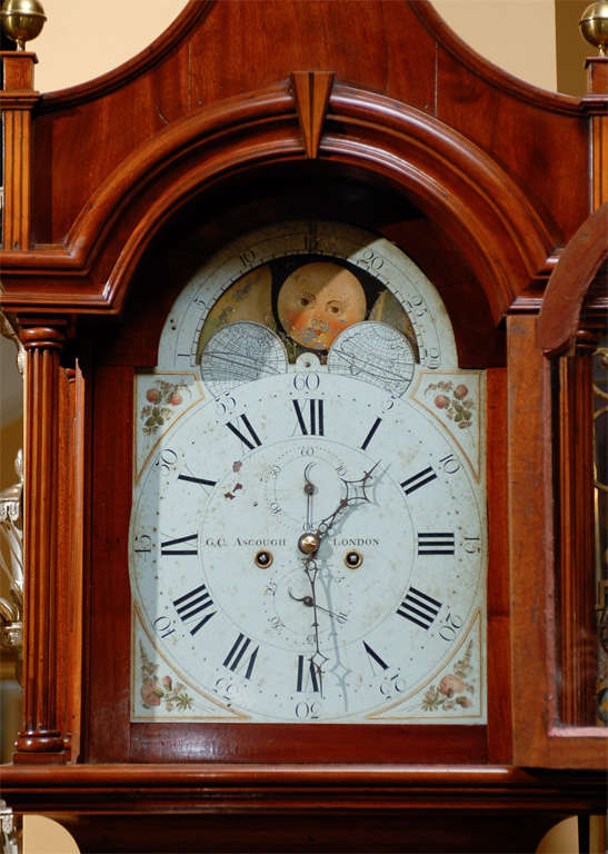18thc George III Satinwood Tall Case Clock For Sale 4