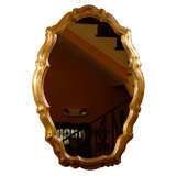 Mid C Large Oval Italian Giltwood Mirror