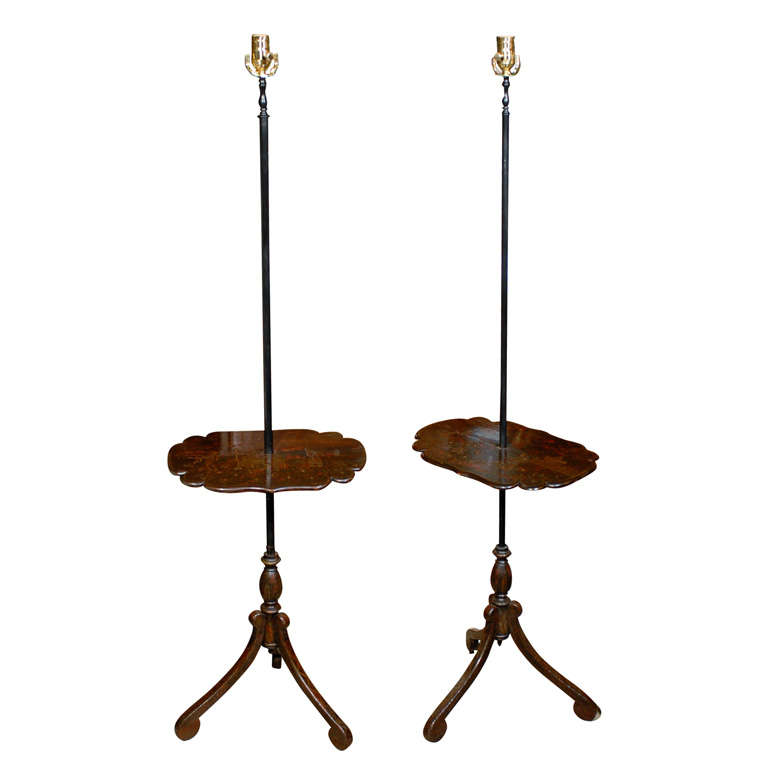 Pair Of 19thc Chinoiserie Floor Lamps