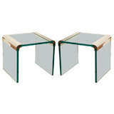 Sleek Pace Waterfall Glass And Chrome Side Tables