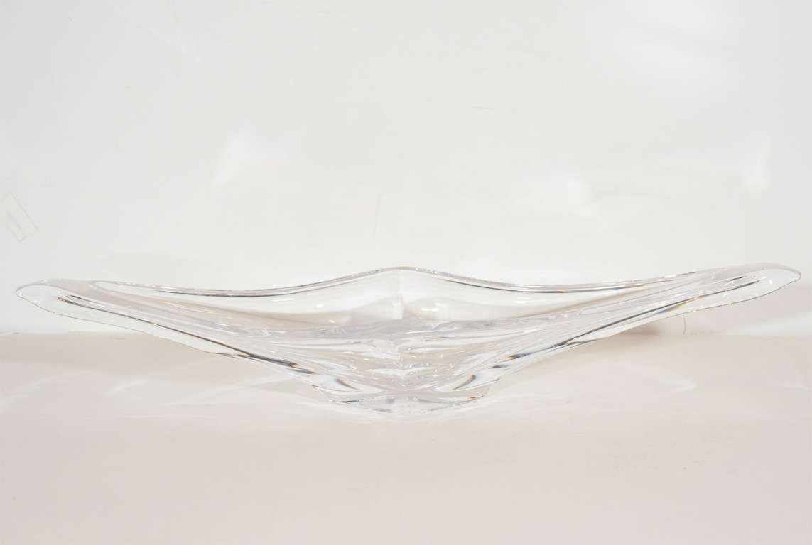 1940s Winged Crystal Vase by Art Vannes