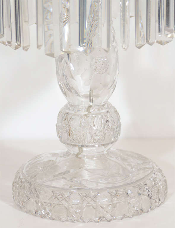 Aesthetic Movement Boudoir Lamp in Fine Cut Crystal In Excellent Condition In New York, NY
