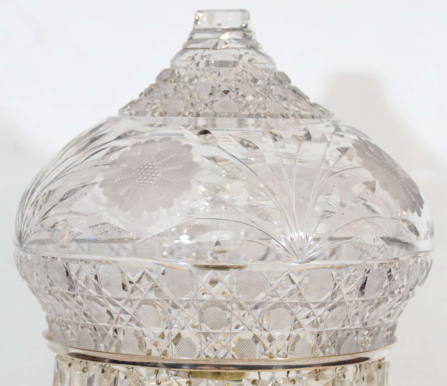Aesthetic Movement Boudoir Lamp in Fine Cut Crystal 1