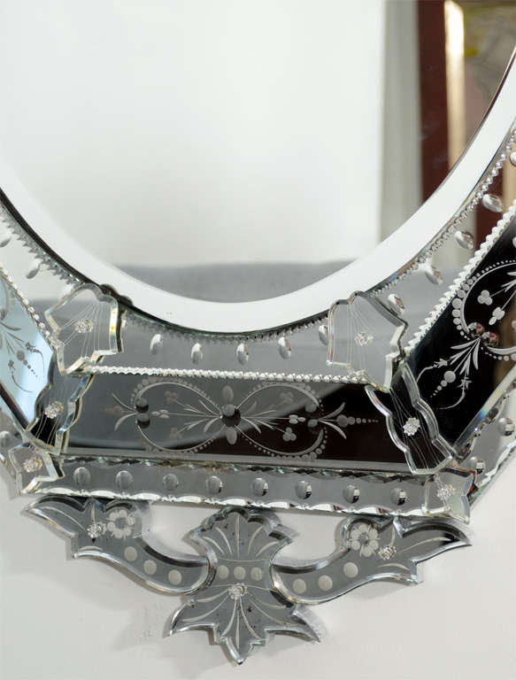 Outstanding Reversed, Etched and Beveled Venetian Mirror 3