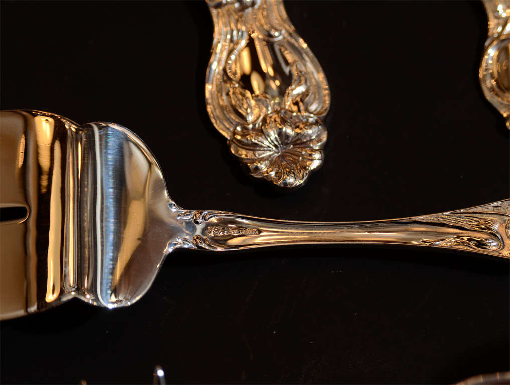 20th Century Magnificent  Art Nouveau Sterling Flatware Service by Whiting