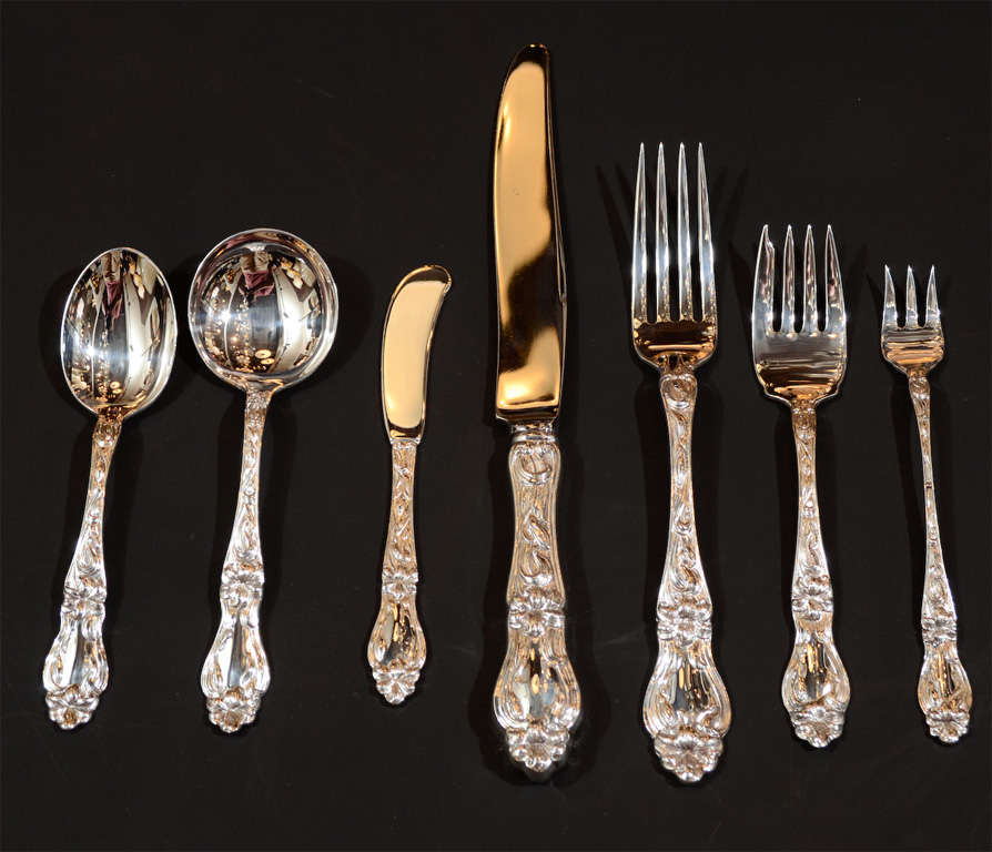 Magnificent  Art Nouveau Sterling Flatware Service by Whiting 2