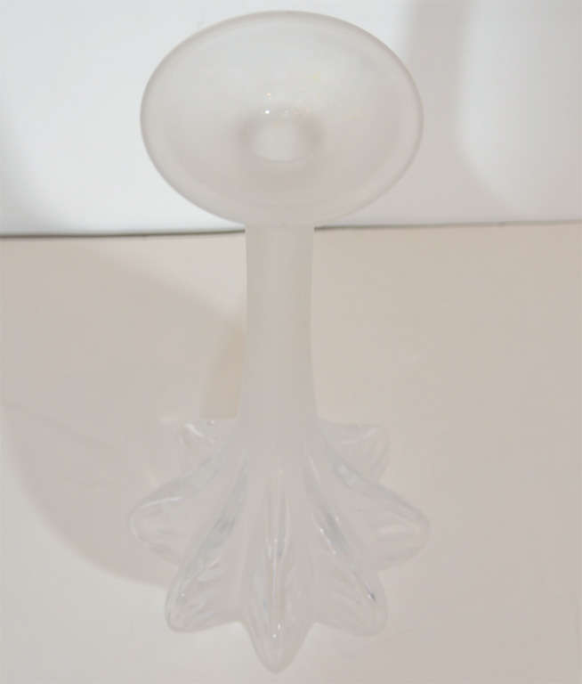 Blown Glass French Mid-Century Modern Opalescent Vase by Lalique