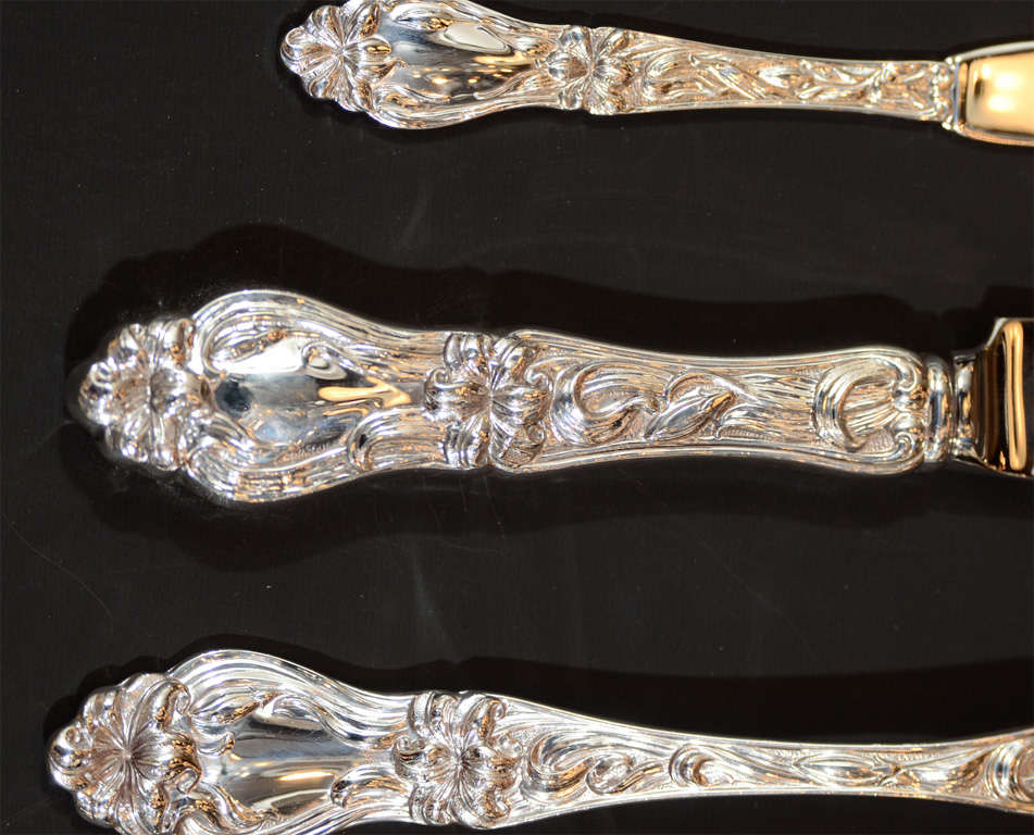 Magnificent Art Nouveau Sterling Flatware Service by Whiting at 1stDibs