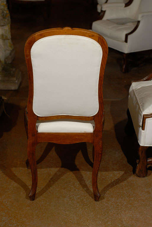 Set of Six French Louis XV Style 19th Century Walnut Dining Room Side Chairs 2