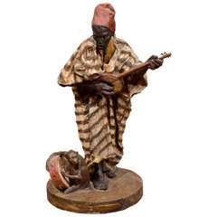 Antique Figurine of Moorish Balladeer By Straaser