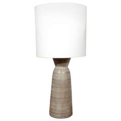 Vintage Neutral Pottery Table Lamp by Lee Rosen for Design Technics