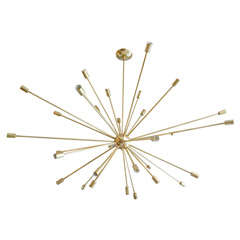 Gigantic Vintage Brass Italian Sputnik Light Fixture