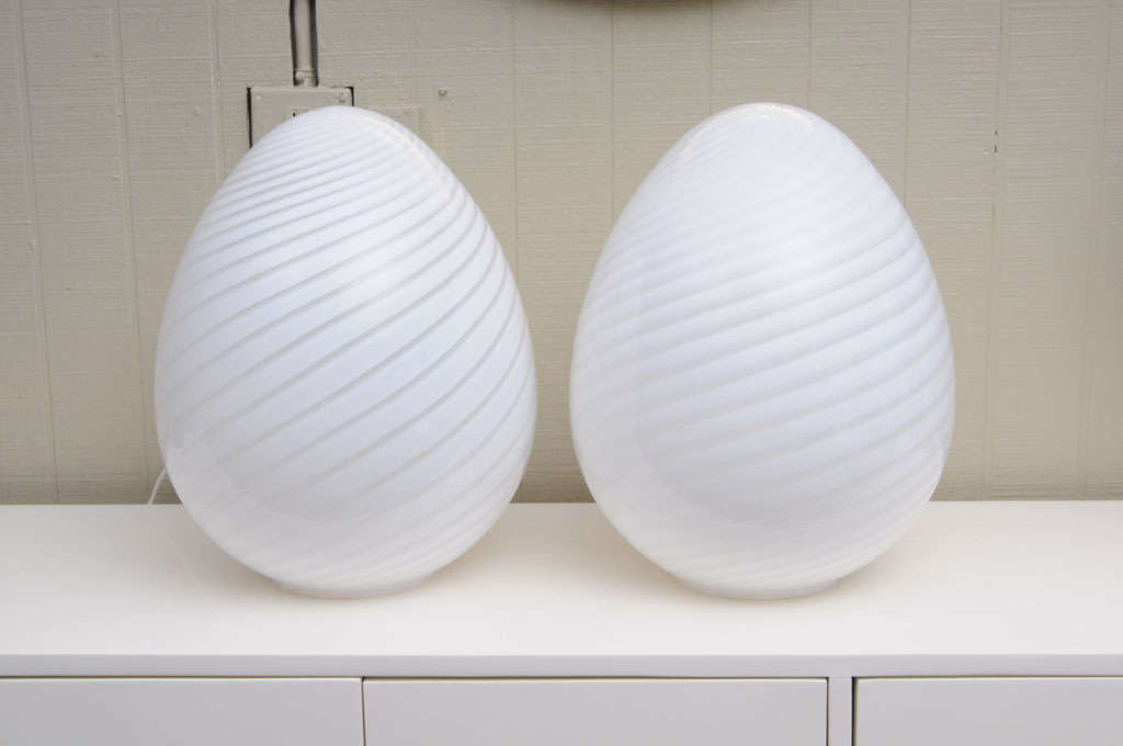 Italian Murano Table Lamps by Venini