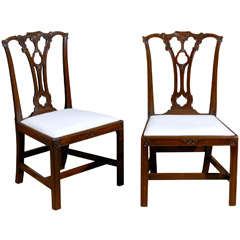 Antique Pair of Chippendale style sidechairs