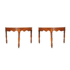 Pair of Italian Scalloped Skirt Demilunes