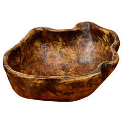 Free form hardwood painted bowl