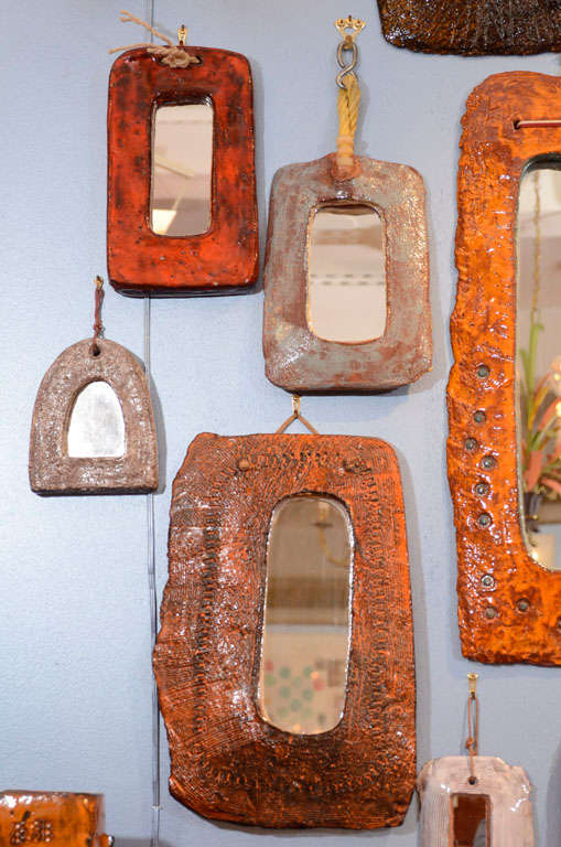 Group of 19 Ceramic Frame Mirrors by Juliette Derel In Excellent Condition In Brooklyn, NY