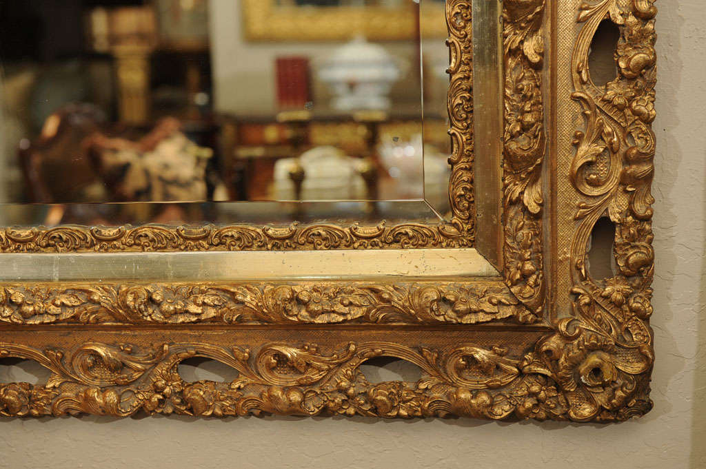 19th C. Baroque Style Gilt And Beveled Mirrors For Sale 2