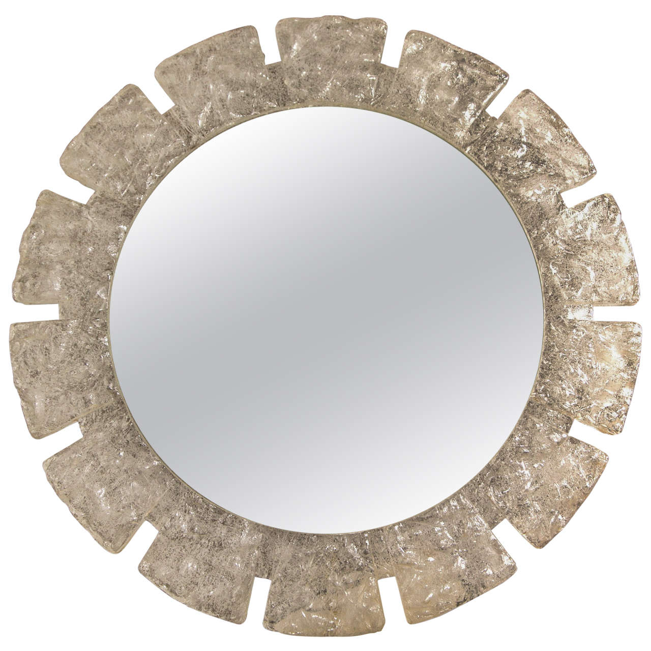 Circular Resin Sunburst Mirror For Sale