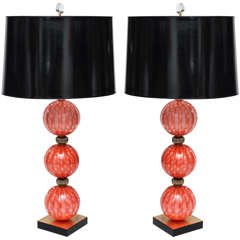 Pair of Murano Glass Table Lamps