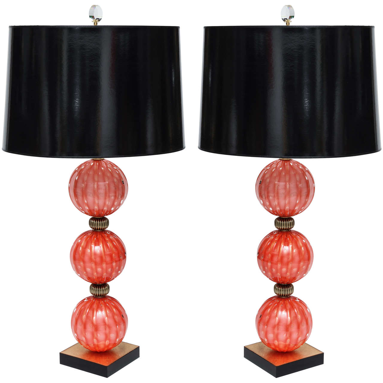 Pair of Murano Glass Table Lamps at 1stDibs