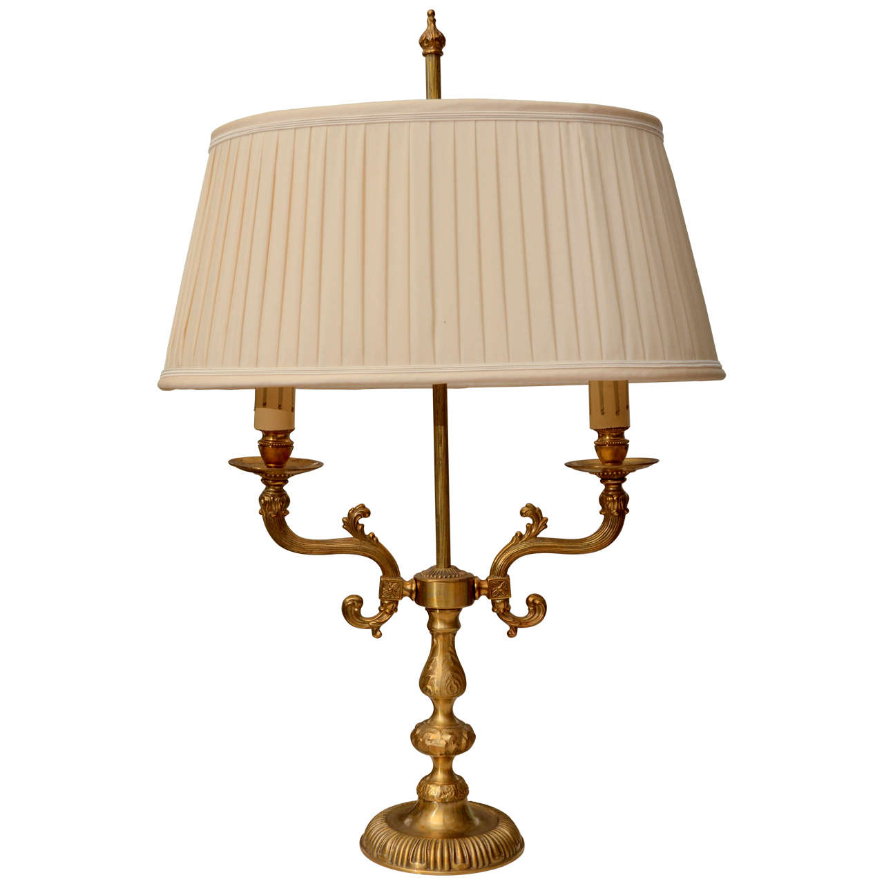 2-Armed Dore Bronze Candlestick Lamp For Sale