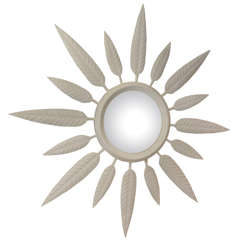 White Gesso Sunburst Mirror