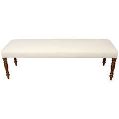 19th Century 48" Upholstered Bench