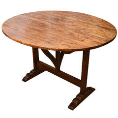 19th Century Chestnut and Poplar Wine Taster's Table