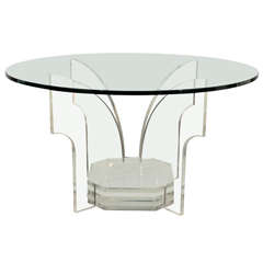 1970s Circular Lucite Table