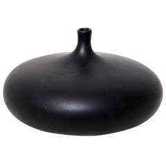 Rare Ruelland Black Ceramic Vase
