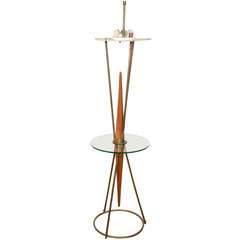Vintage Gerald Thurston Brass and Teak Floor Lamp