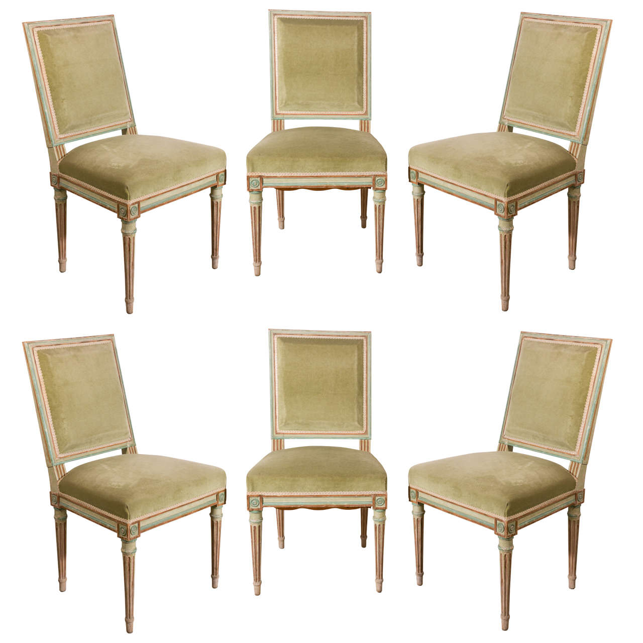 Set of Six Louis XVI Dining Chairs at 1stDibs