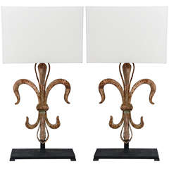 Pair of Fleur de Lis Lamps
