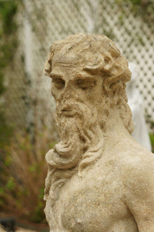 Cast Stone Statue of Neptune For Sale 4