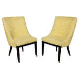 Elegant Pair of Modern Slipper Chairs