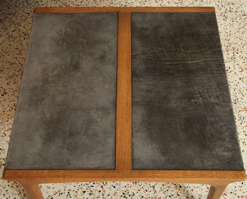 Mid-Century Modern Gorgeous John Van Koert Leather Top Table for Drexel
