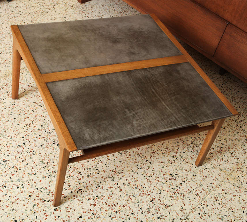 Gorgeous John Van Koert Leather Top Table for Drexel 2