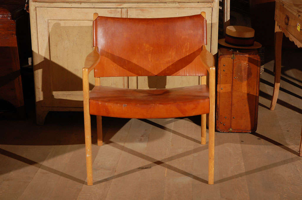 Belgian Pair of 1960's Leather Chairs from Belgium