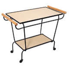Mid Century Bar Cart on Casters 11