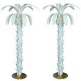 Vintage Rare Murano Glass Palm Tree Standing Lamps