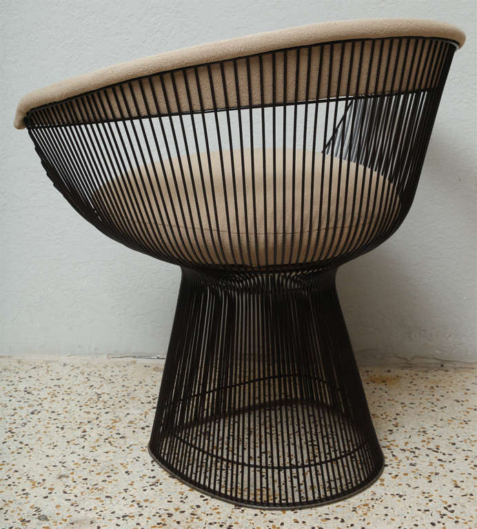 Late 20th Century Set of Six Bronze Wire Dining/Lounge Chairs by Warren Platner