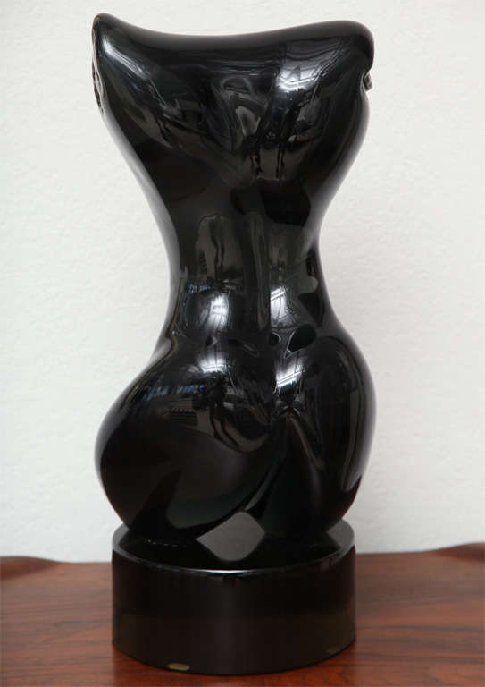 Blown Glass Signed Murano Glass Female Torso by Livio Seguso